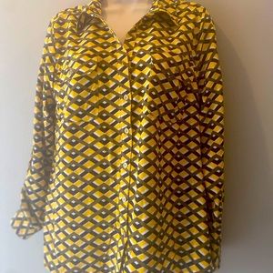 Geometric Print - Black, White , BoldYellow, Army Green— Business or Casual